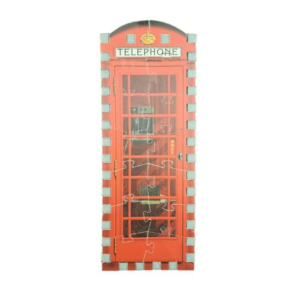 Vintage Puzz 3D British Telephone Booth 1997 Milton Bradley Puzzle Miniature - Picture 4 of 8